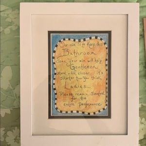 Framed print for bathroom